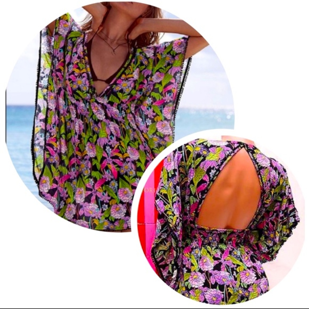 Victoria’s Secret floral kaftan swim cover up